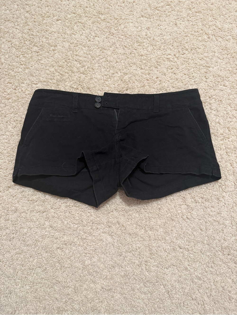 Low rise Black Stretch Casual Shorts